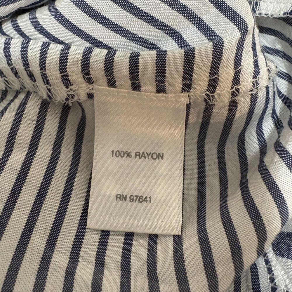 J Jill Shirt Womens Small Blue Striped Button Front Long Sleeve Collared Top - Picture 5 of 6